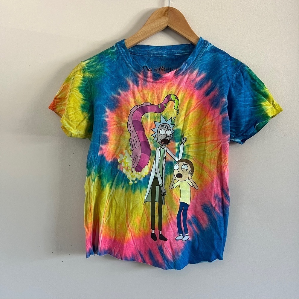 Rick & Morty Tie-Dye Fitted Graphic Tee – Size Medium